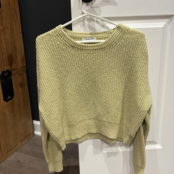 Madewell Textural-Knit Pullover Sweater in Green Large - Picture 7 of 10